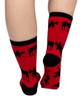 Red Classic Moose Crew Sock