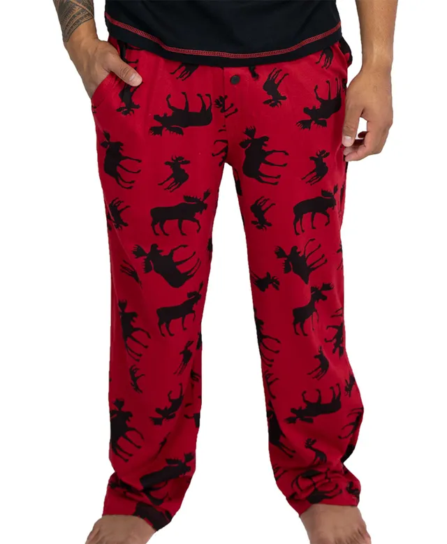 Lazy One Pajama Pants for Men, Cotton Long Johns for Men (Red