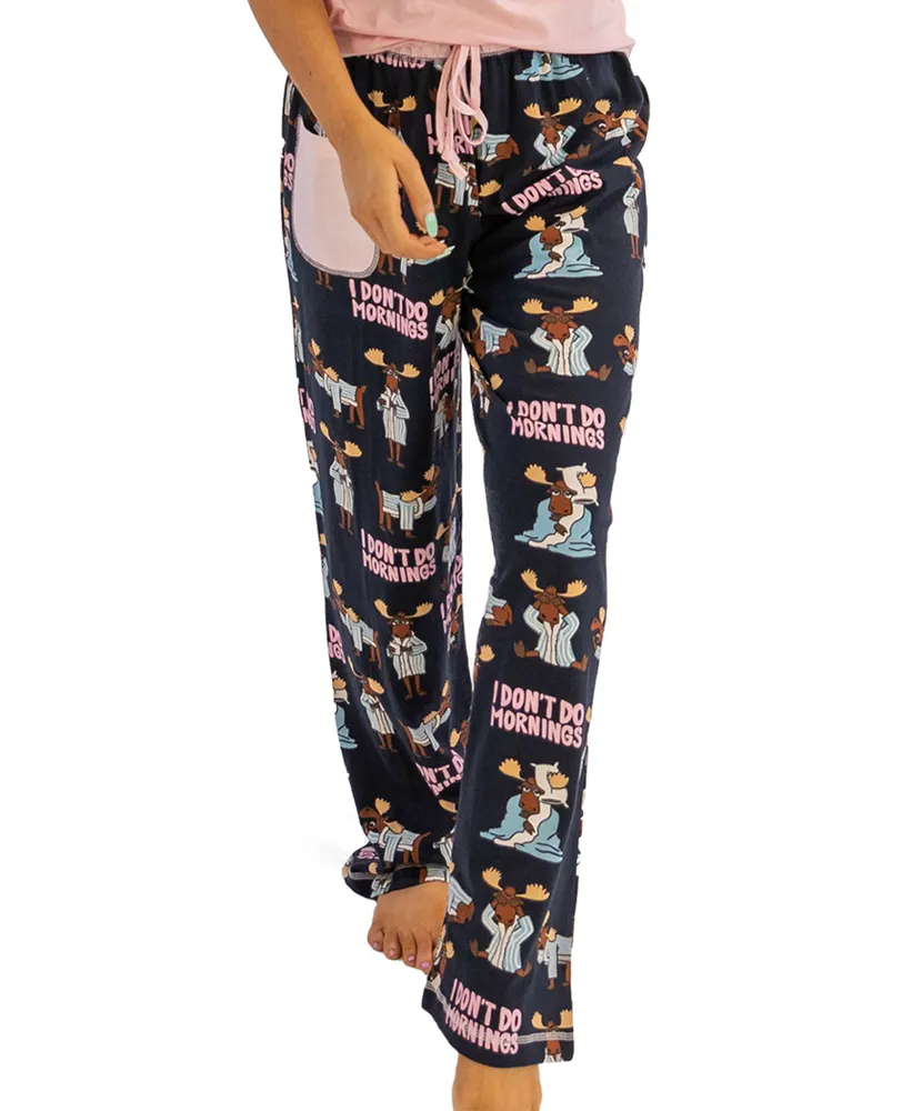 I Don't Do Mornings Women's Relaxed Fit Moose PJ Pant