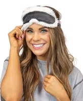 Grey Plaid Sherpa Sleep Mask