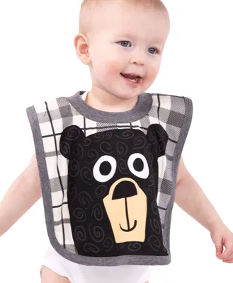 Bear Hug Grey Infant Bib