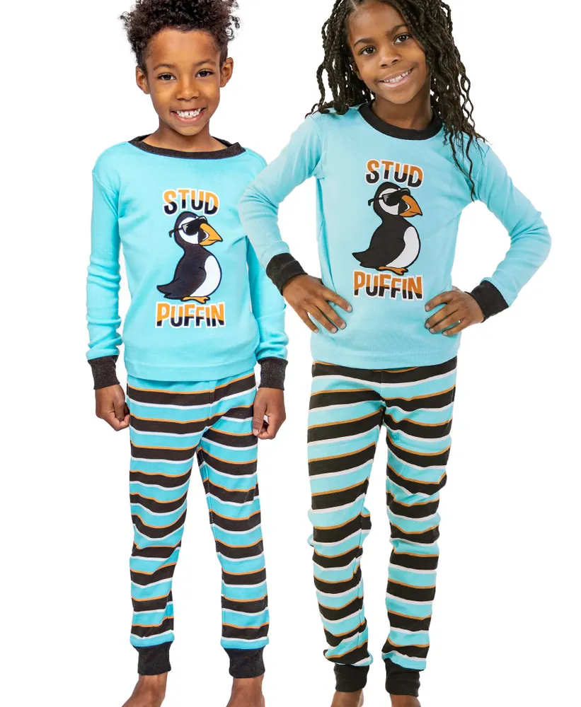 Stud Puffin Kid's Long Sleeve PJ's