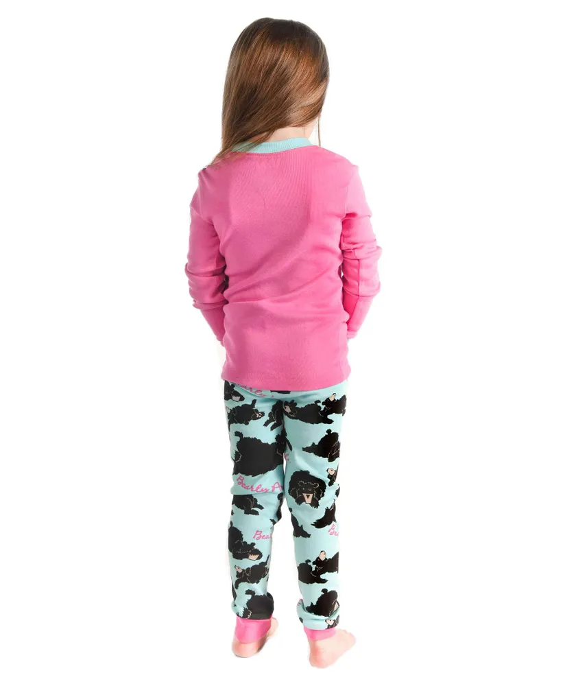 Bearly Awake Kid's Long Sleeve Pink PJ Set