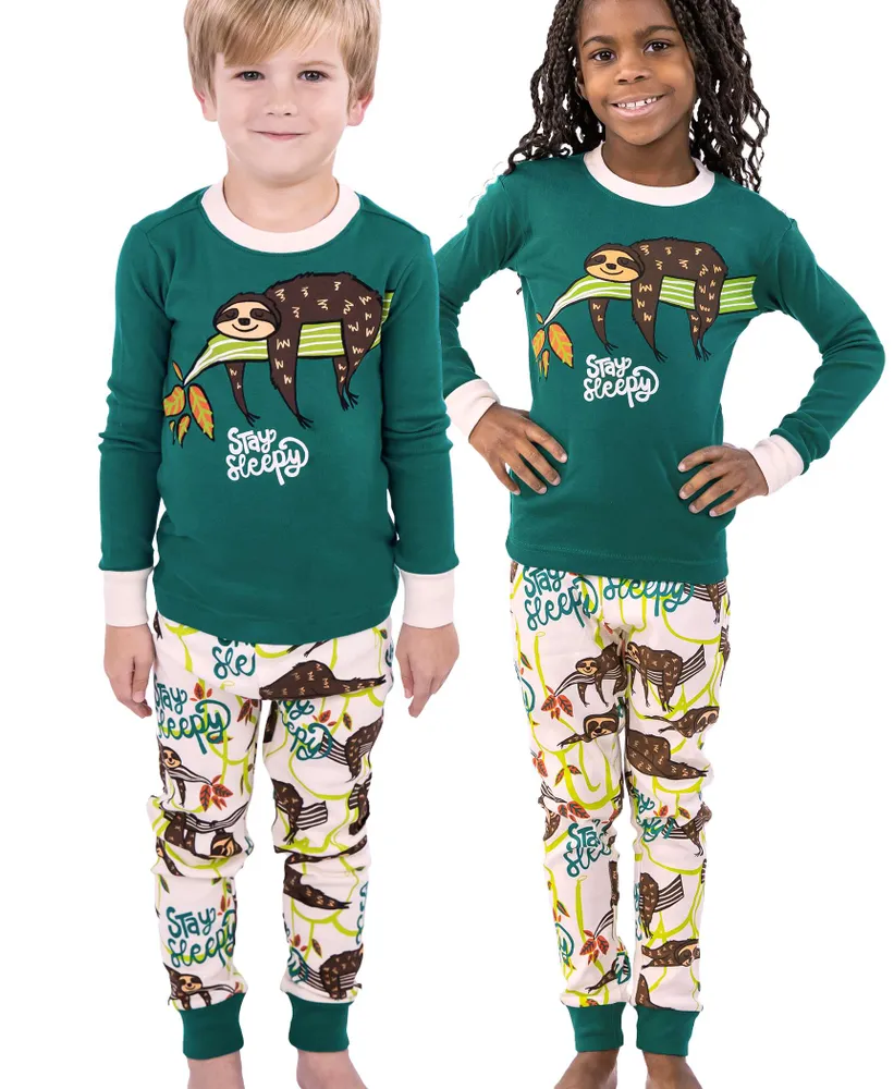 Stay Sleepy Long Sleeve Kid's Sloth PJ's