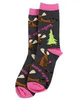 Text Moose-aging Crew Sock