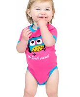 I'm Owl Yours Pink Infant Creeper Onesie