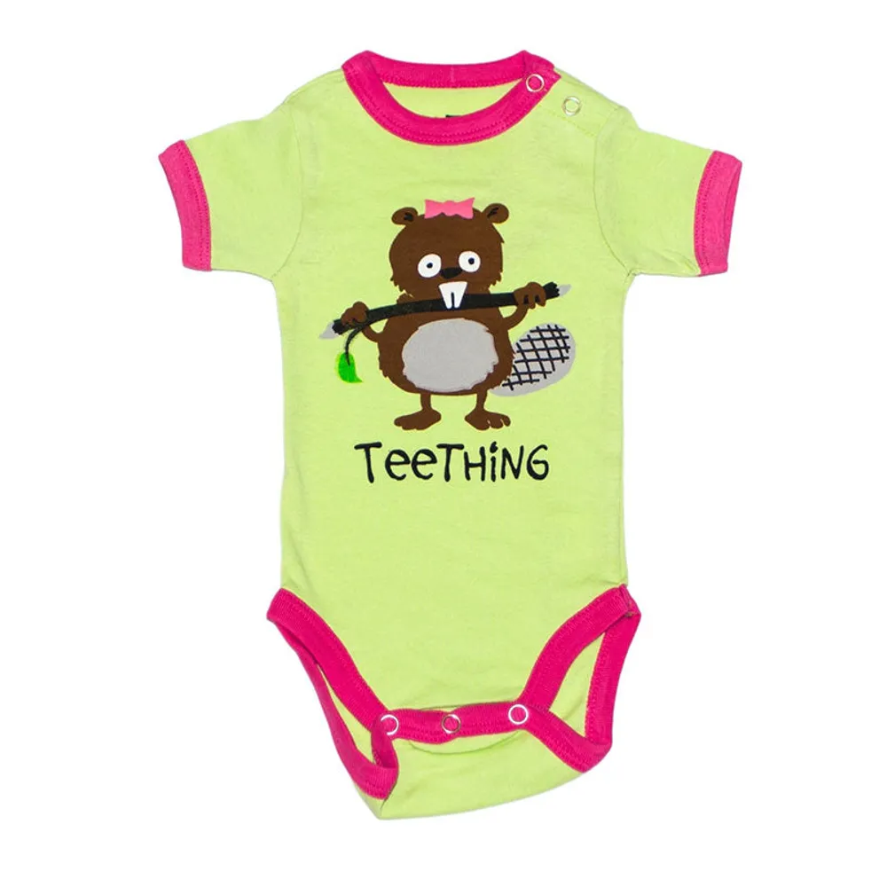 Teething Green Beaver Infant Creeper