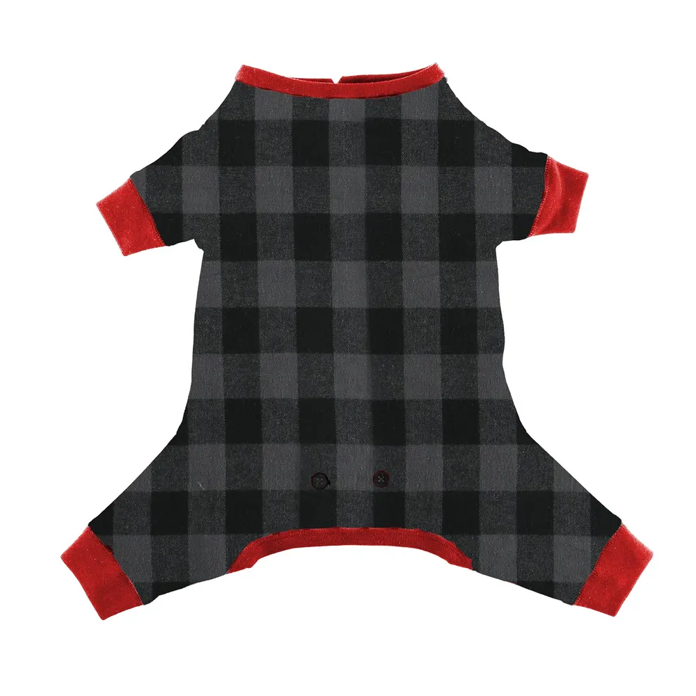 Grey Plaid Dog Onesie Flapjack