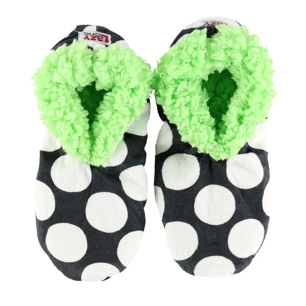 Polka Dot Fuzzy Feet Slipper