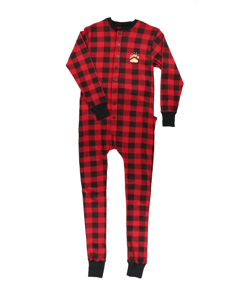 Bear Cheeks Adult Plaid Onesie Flapjack