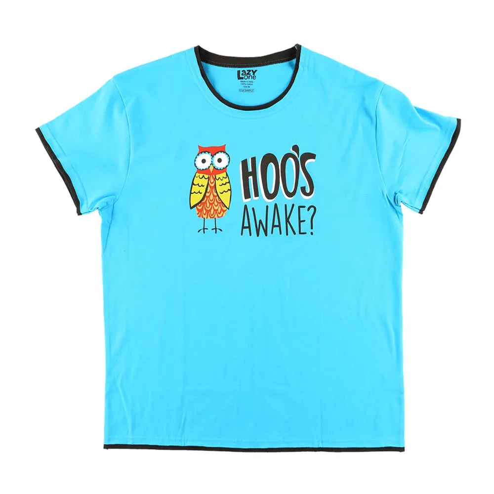 Hoo's Awake Women's Relaxed Fit Owl PJ Tee