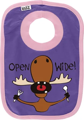 Open Wide Purple Moose Bib