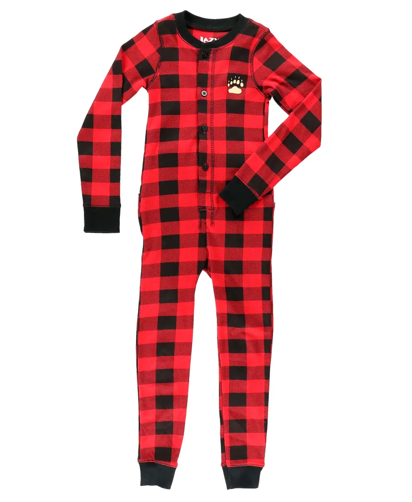 Bear Cheeks Kid & Youth Plaid Onesie Flapjack