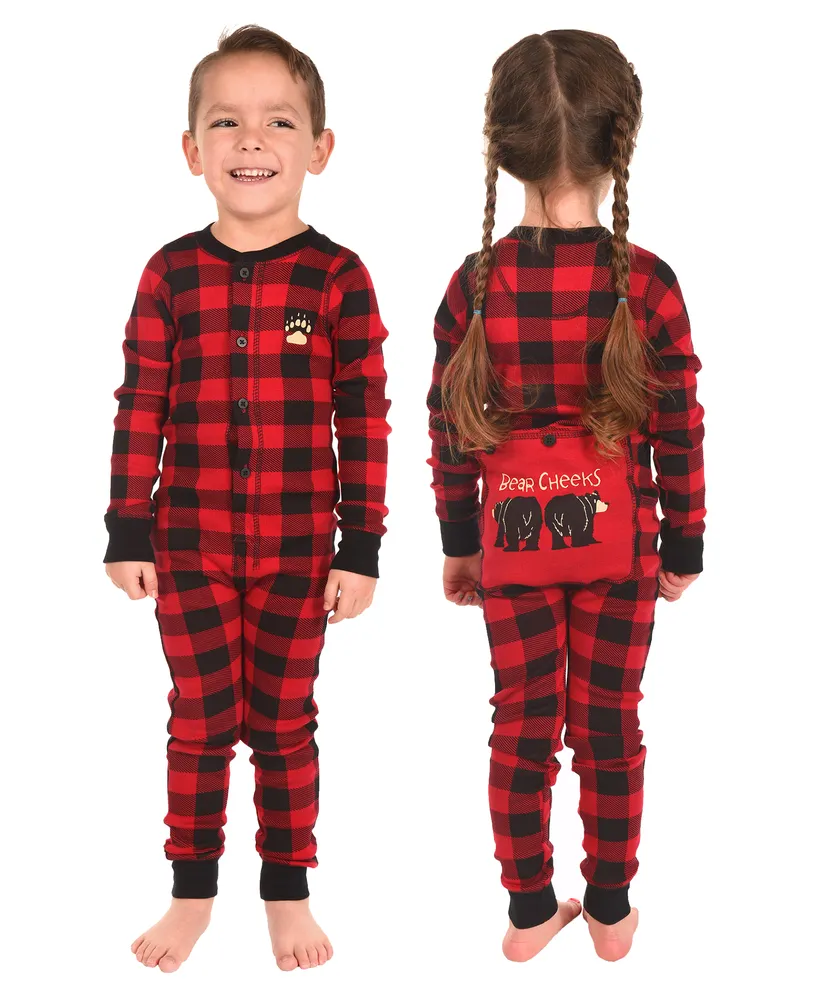 Bear Cheeks Kid & Youth Plaid Onesie Flapjack