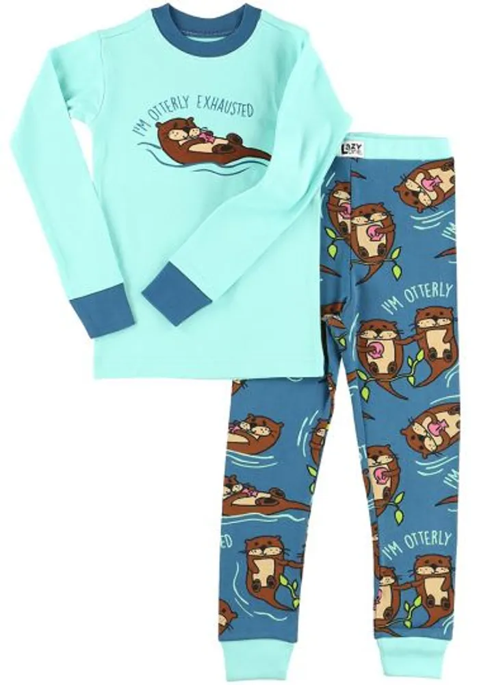 Otterly Exhausted Kid's Long Sleeve PJ's