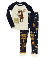 S'more Sleep Please Kid's Long Sleeve Moose PJ's