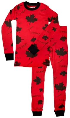 Canada Eh? Red Kid's Long Sleeve PJ's