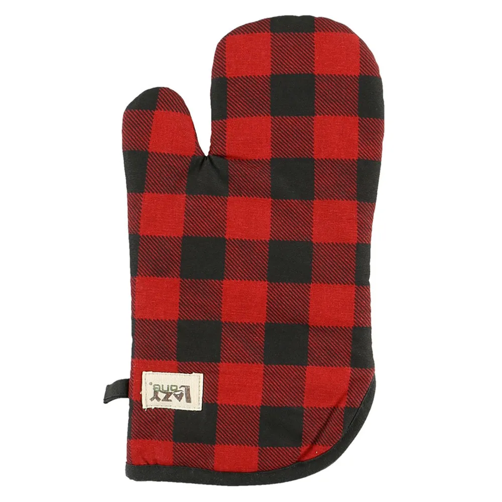 Red Plaid Oven Mitt