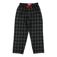 Grey Plaid Men's Flannel PJ Pant