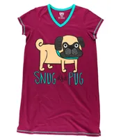 Snug Pug V-Neck Nightshirt