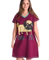 Snug Pug V-Neck Nightshirt