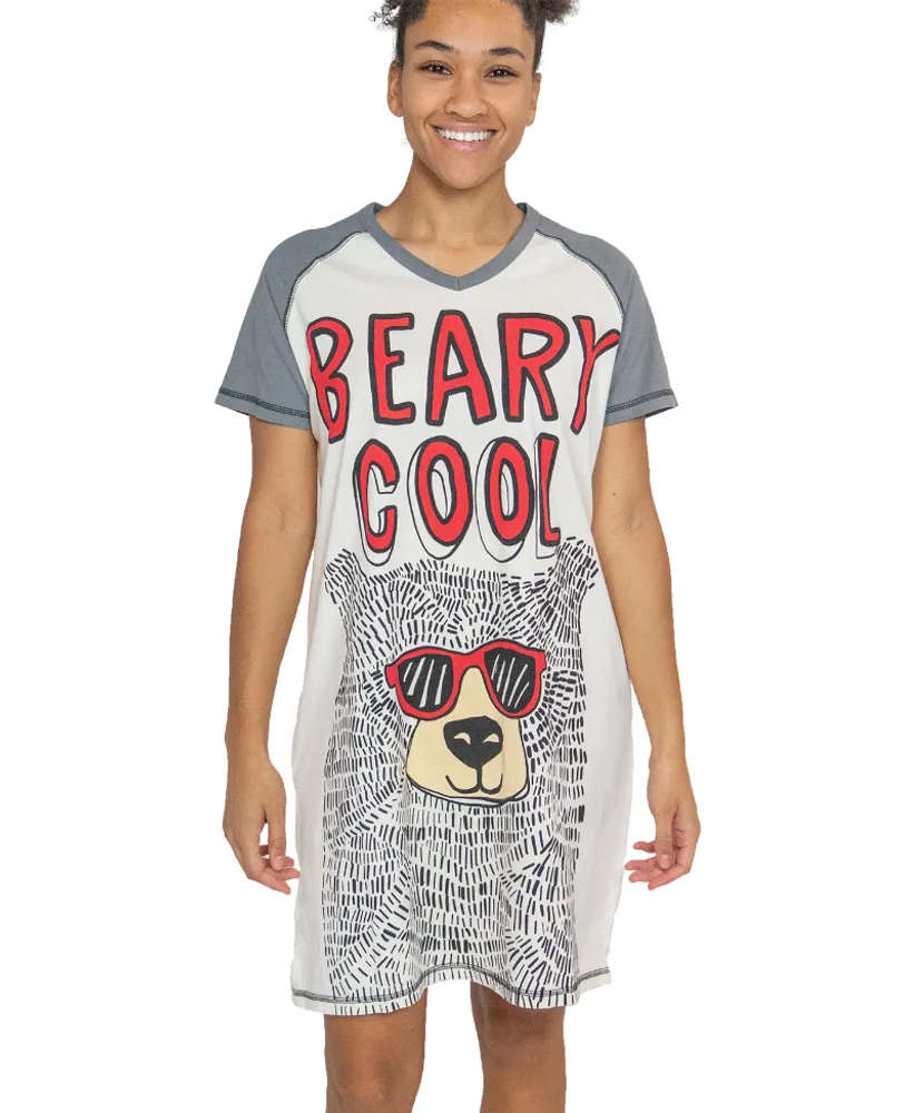 Beary Cool Women's V-neck Nightshirt