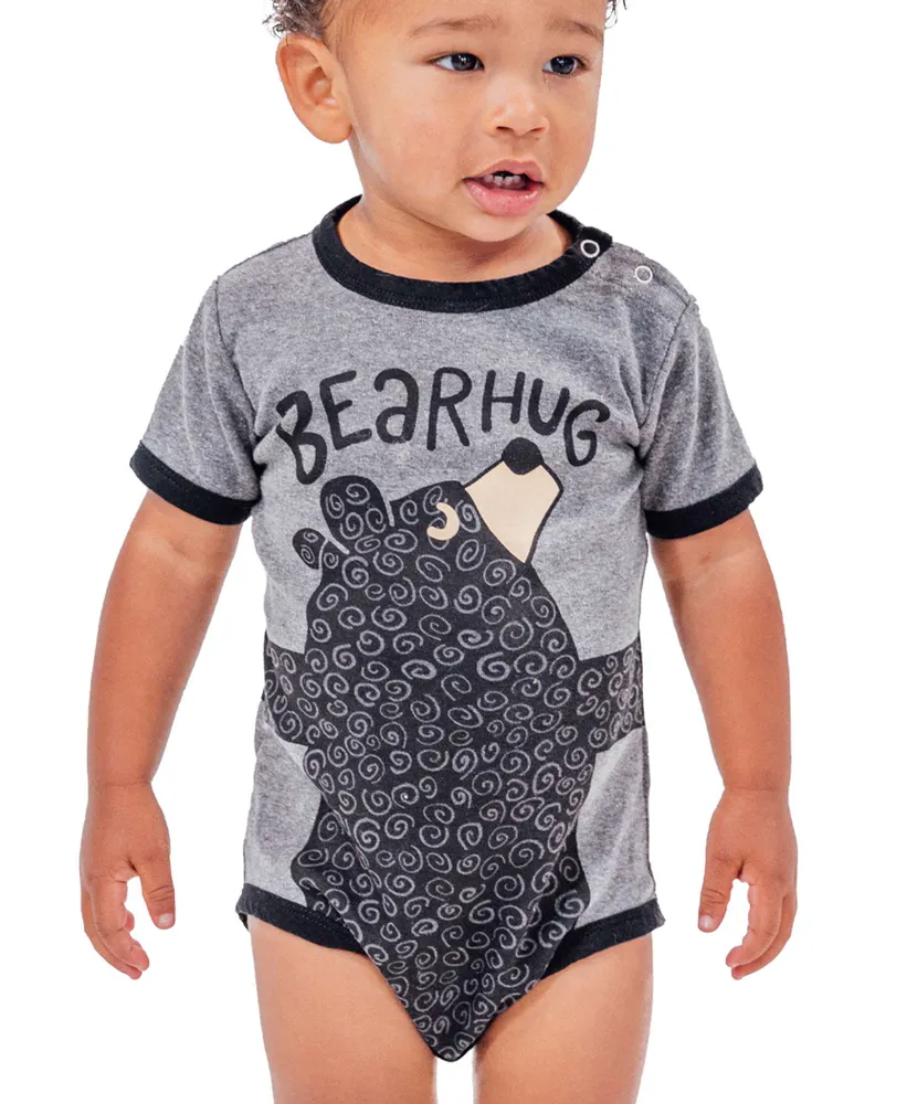 Bear Hug Grey Infant Creeper Onesie