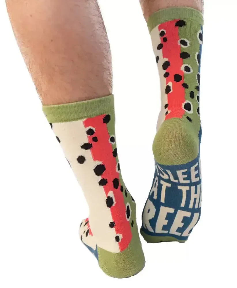 Asleep At The Reel Fish Crew Sock