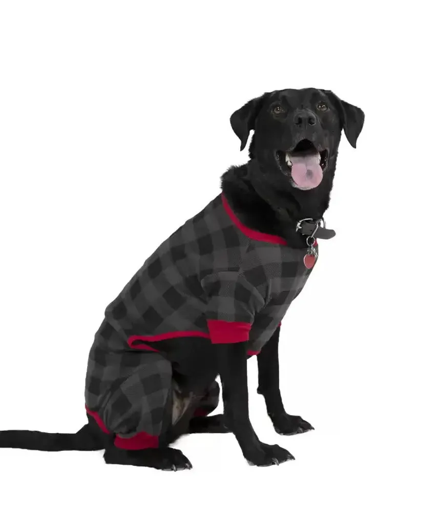 Grey Plaid Dog Onesie Flapjack