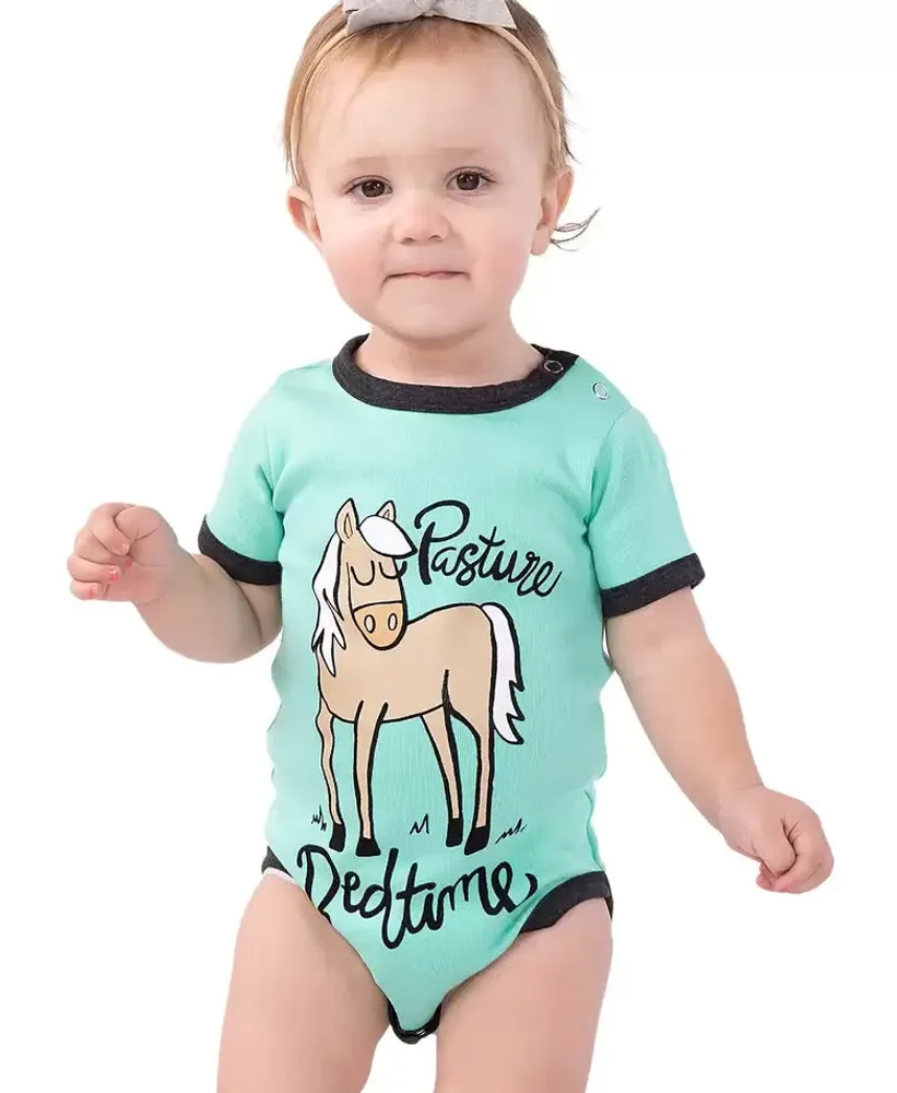 Pasture Bedtime Mint Horse Infant Creeper Onesie