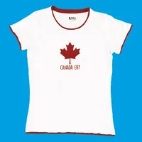 Canada Eh? Leaf White Women's Fitted Tee