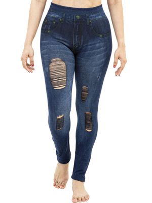 Plus Jeggings w/cut Knee Interlace