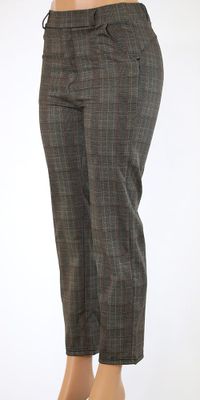 Grey Plaid Red Lined Pants