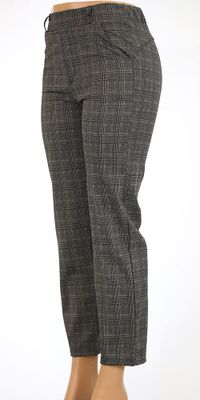 Grey Plaid Black Lined Pants