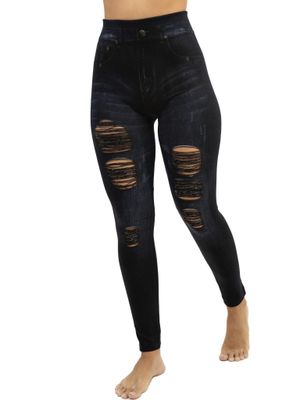 Jeggings w/cut Leg Ripped