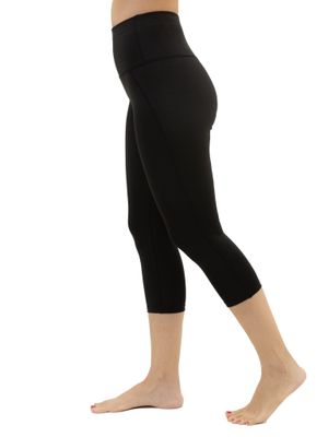 High Waist Active Sport Black Capri Leggings