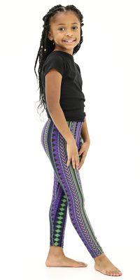 Buttery Soft Purple Geometry Kids Leggings