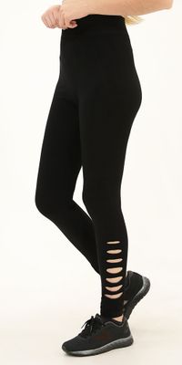 Seamless Ankle Ripped Black Leggings