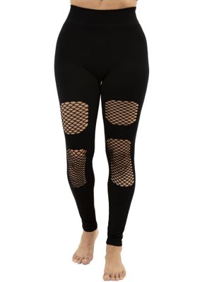 Seamless Energy Front Laser Cut Active Yoga Pants Black