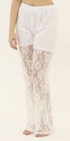 Rose Design Lace Leggings Flare