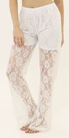 Rose Design Lace Leggings Flare