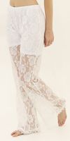 Rose Design Lace Leggings Flare