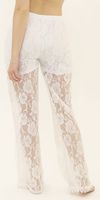 Rose Design Lace Leggings Flare