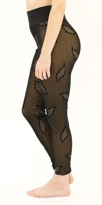 Golden Leaves Leggings w/Stone