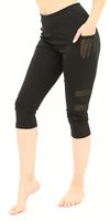 High Waisted Perform Capri Tight with Pocket&Multi Mesh Panel