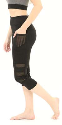 High Waisted Perform Capri Tight with Pocket&Multi Mesh Panel