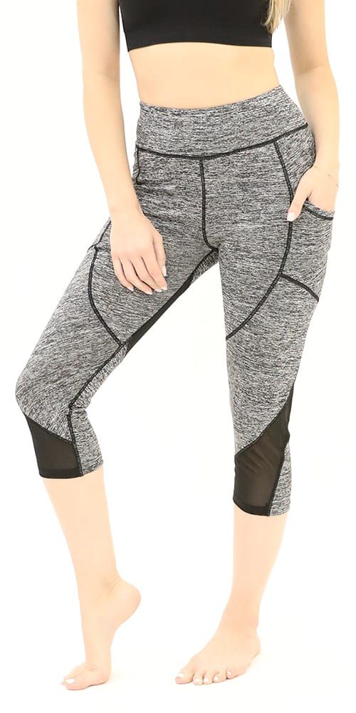 High Waisted Perform Capri Tight with Pocket & Energy Mesh Panel