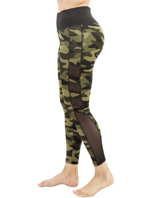 High-waist Sport Active Yoga Side Mesh Camouflage Leggings