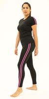 Fuschia Side-Striped Black Active Set