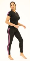 Fuschia Side-Striped Black Active Set